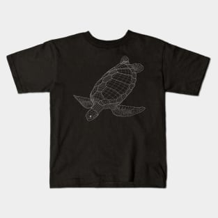 The Green Sea Turtle (White Edition) Kids T-Shirt